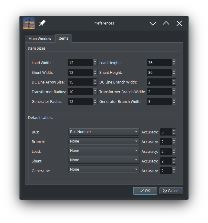 Items Display Preferences