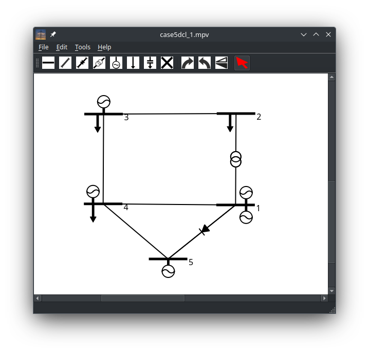 GUI View of case5 Network